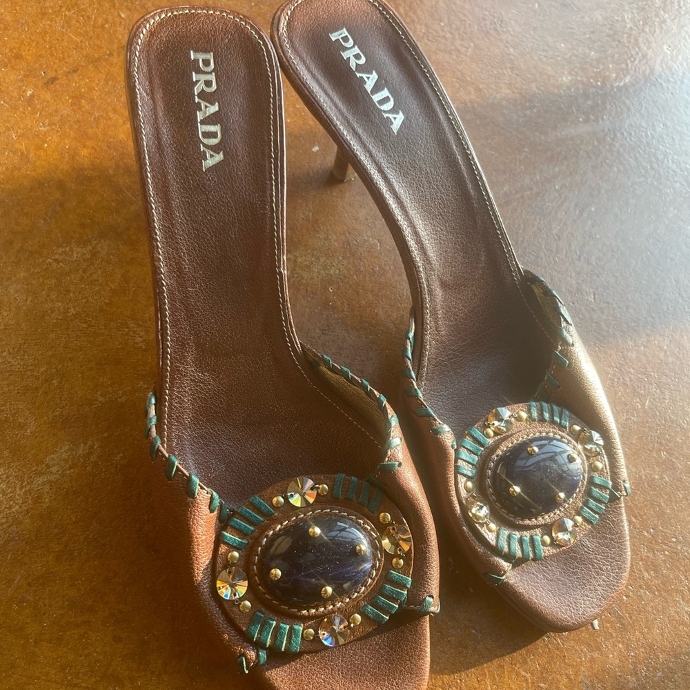 Prada heel sandals size 9.5 ( 30.5 )
